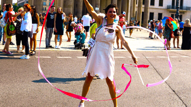 6.9.2025 rainbow silk ribbon dancers mother earth cultur parade